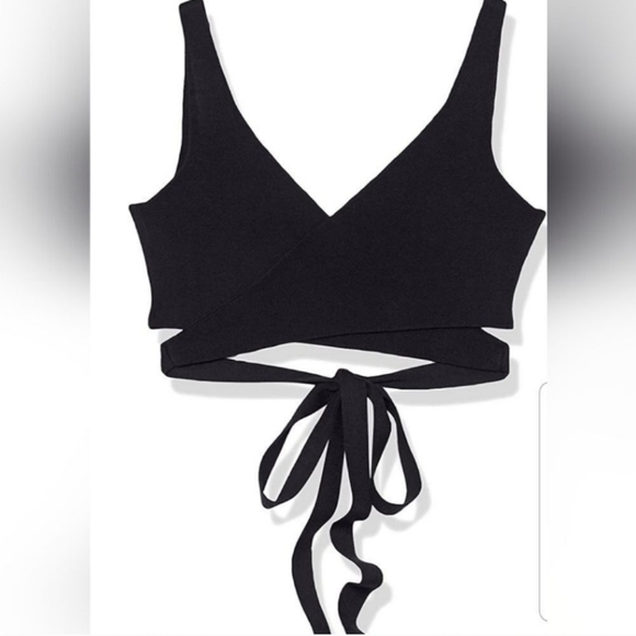 THE DROP MALIKA BLACK LIMITED EDITION WRAP AROUND SWEATER BRALETTE NWT SIZE XL - Picture 4 of 12